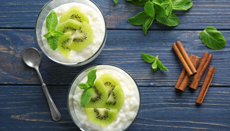 Riz au lait au kiwi