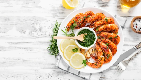 Crevettes grillées au persil