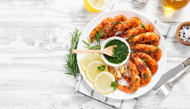 Crevettes grillées au persil