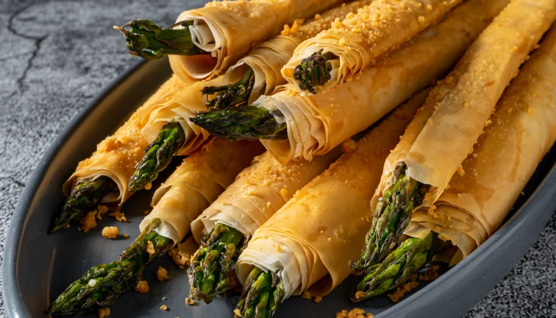 Croustillants d'asperges vertes