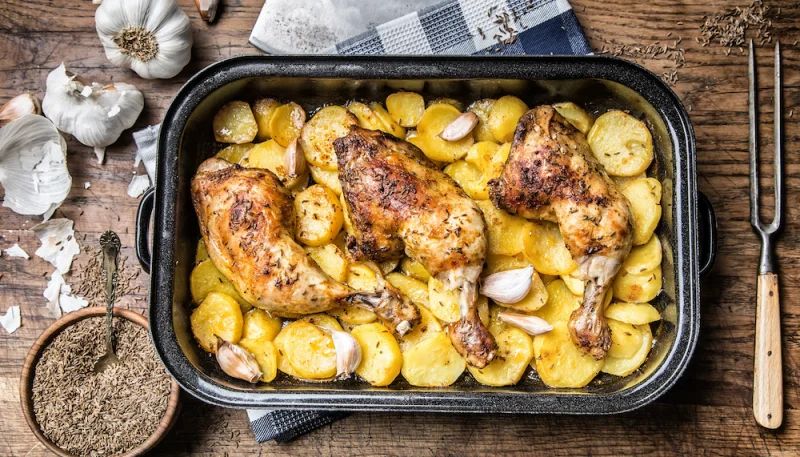 Cuisses de poulet gratinées à l'emmental