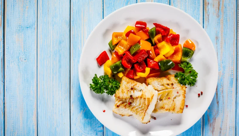 Filets de dorade aux trois poivrons