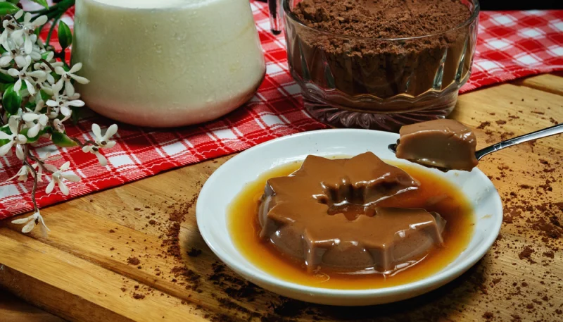 Flan au chocolat et au caramel