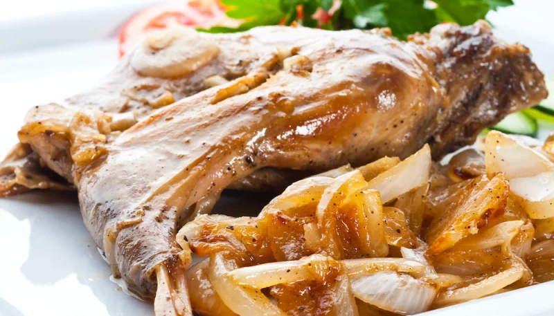 Lapin aux oignons nouveaux