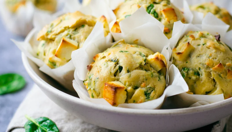 Muffins aux épinards et à la feta