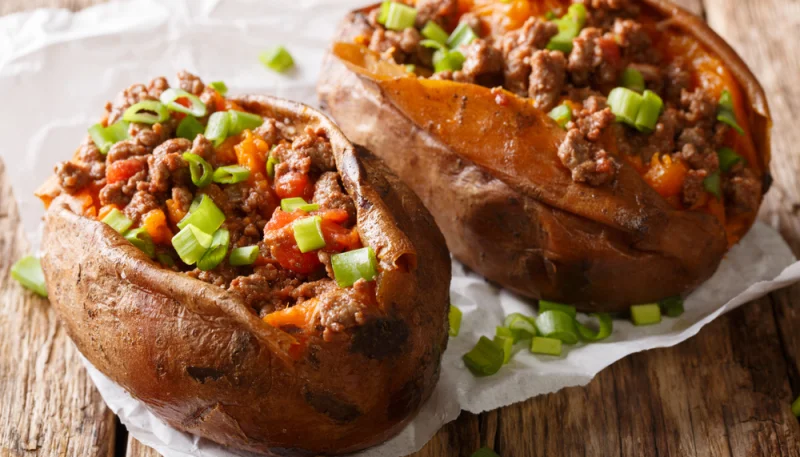 Patates douces farcies au boeuf