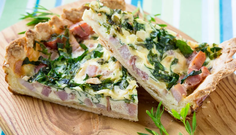 Tarte au jambon, cresson et cantal