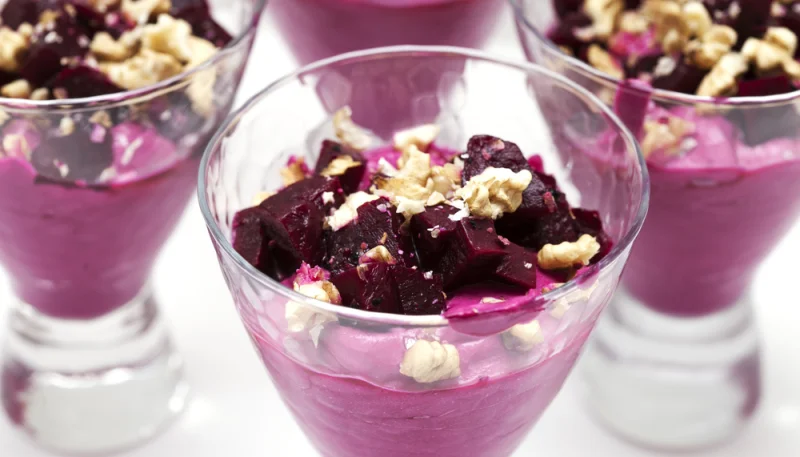 Mousse de betterave au chocolat blanc