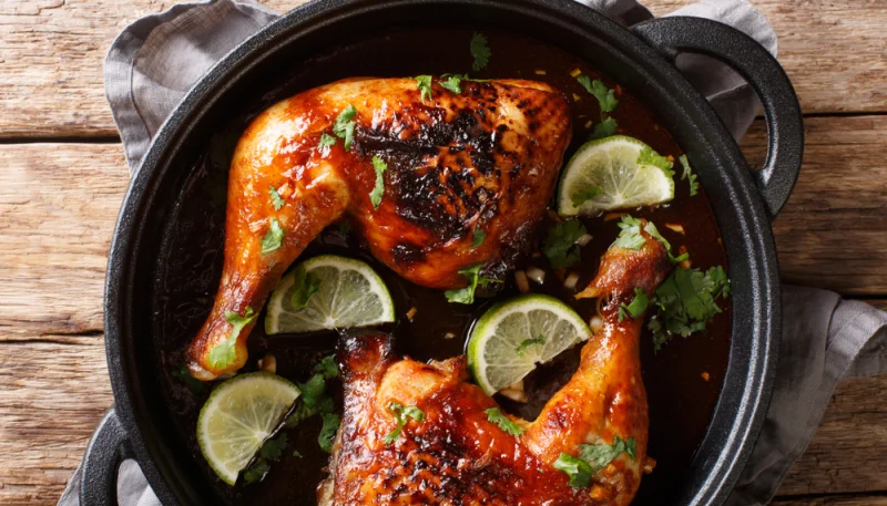Poulet au citron, menthe et câpres