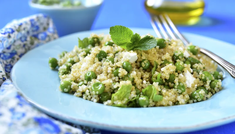 Quinoa à la feta et aux petits pois