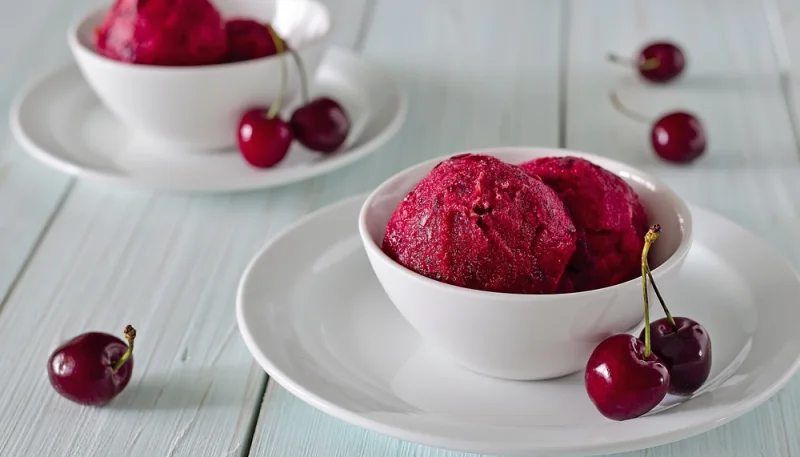 Sorbet à la cerise sans sorbetière