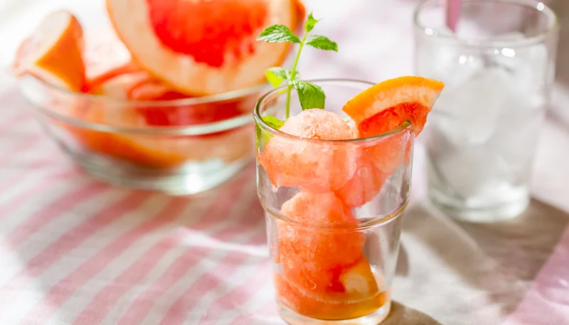 Sorbet au pamplemousse rose