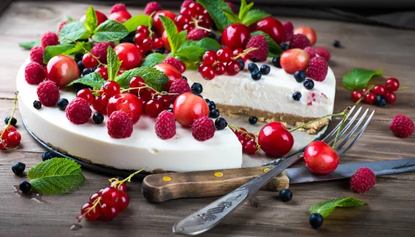 Cheesecake sans cuisson aux fruits rouges