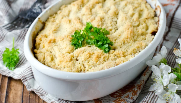Crumble de courgettes à la menthe