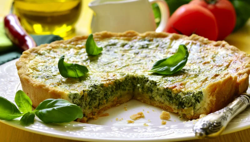 Quiche aux petits pois et à la laitue