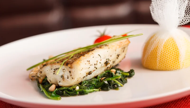 Cabillaud et sa fondue d'épinards