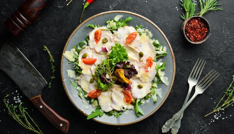 Carpaccio de poulet au citron vert