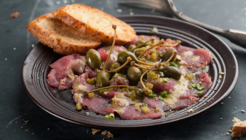 Carpaccio de veau aux câpres