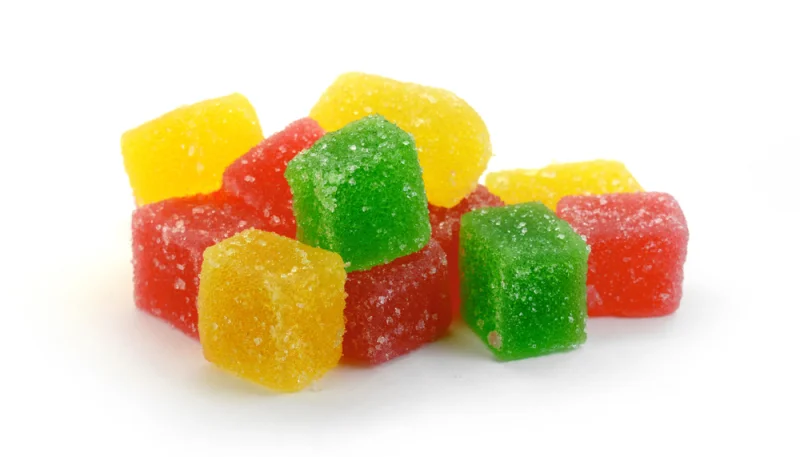 Dés de gelée au sucre