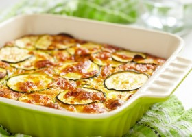 Gratin de courgettes au gruyère et aux lardons