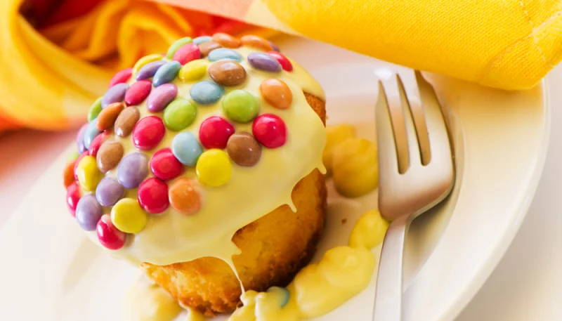 Muffins aux framboises et Smarties