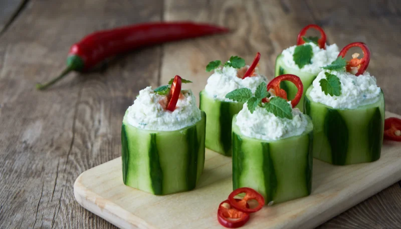 Rondelles de concombre farcies