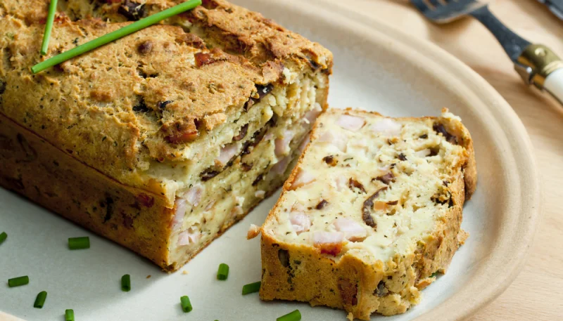 Cake au jambon et champignons