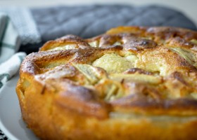 Clafoutis aux coings et lait de coco