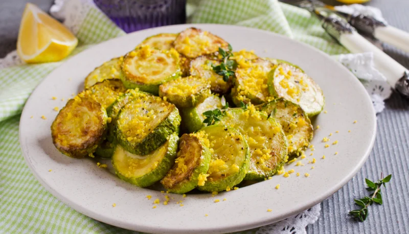 Courgettes grillées, thym et citron