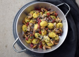 Gnocchis aux champignons et lardons