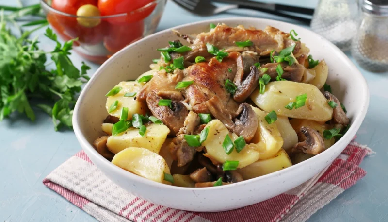 Lapin au cidre et aux champignons