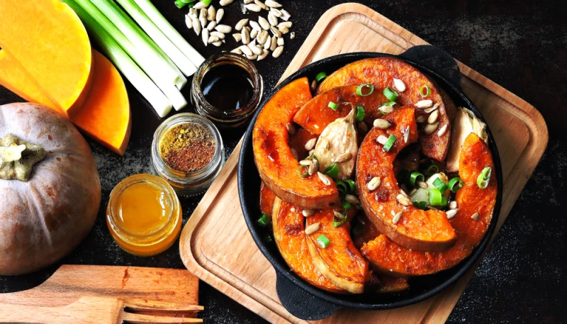 Potimarron rôti à l'ail