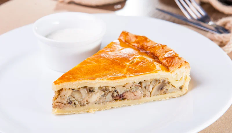 Tourte aux champignons et lardons