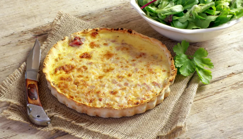 Quiche au jambon et aux poireaux