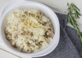 Risotto aux champignons et au vin blanc