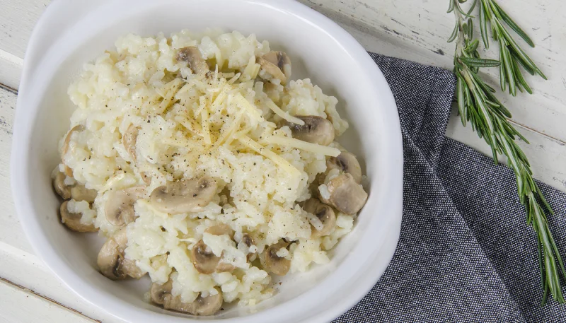 Risotto aux champignons et au vin blanc