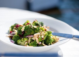 Salade de brocoli pousses de soja et cranberries