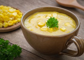 Soupe de maïs au popcorn