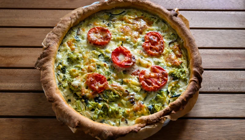 Tarte aux tomates et aux poireaux