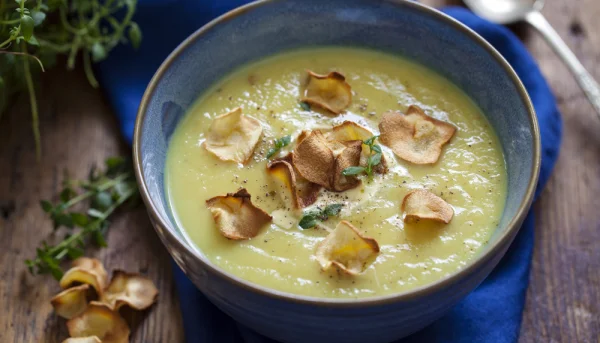 Velouté et chips de panais