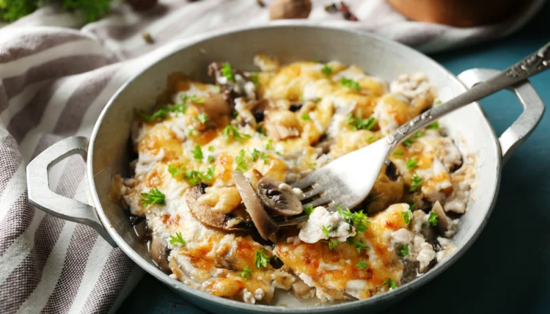 Gratin de champignons au thon