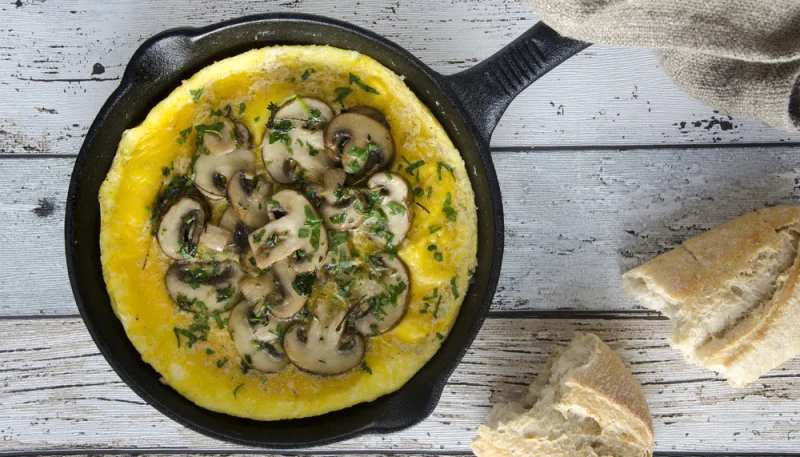 Omelette aux marrons et champignons