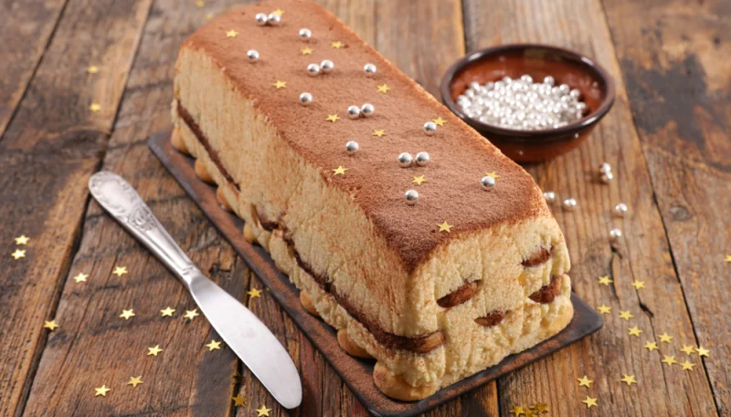 Bûche tiramisu de Noël