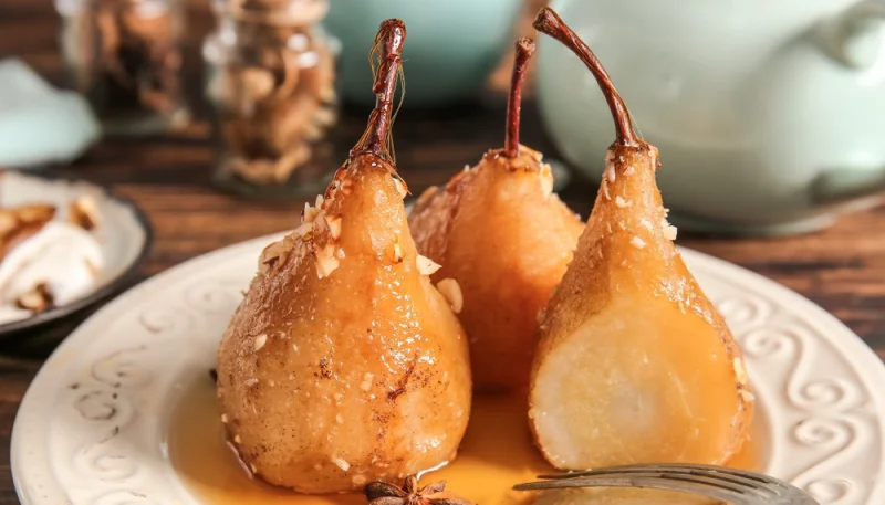 Poires enneigées