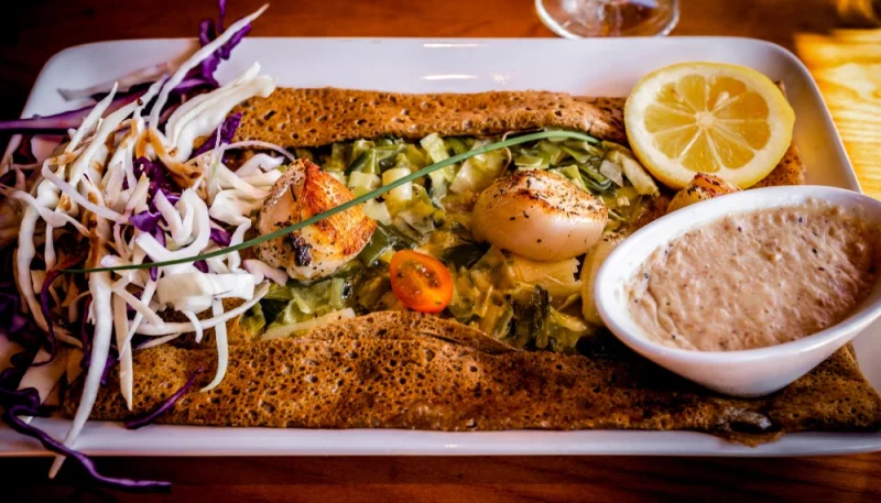 Galette aux légumes et noix de St Jacques