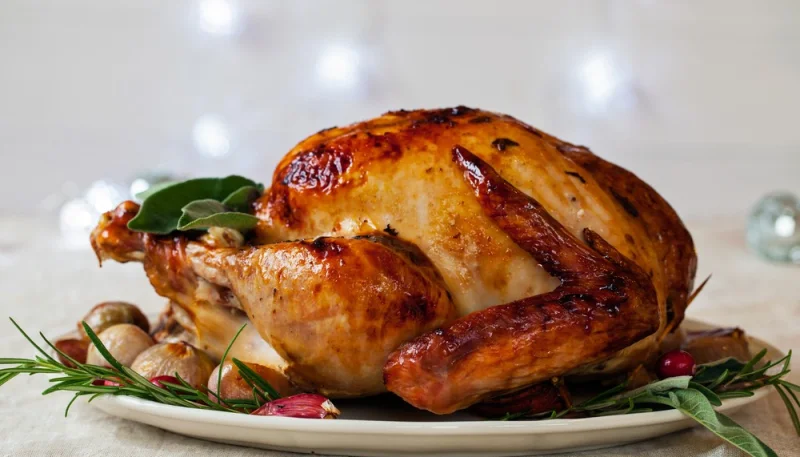 Poulet farci aux champignons et marrons