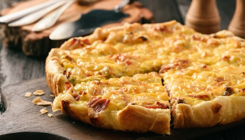 Tarte au Morbier et jambon de montagne