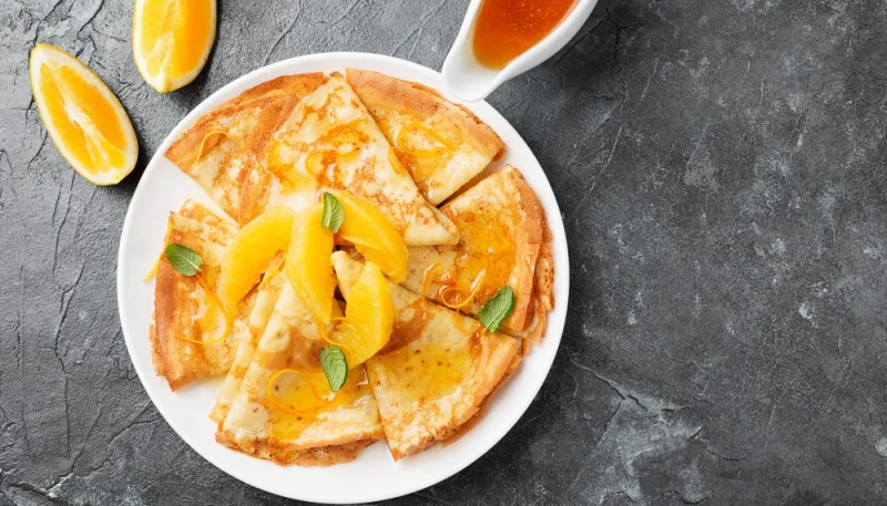 Crêpes à l'orange et au Grand Marnier