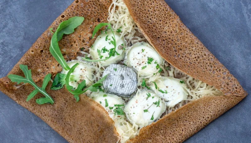 Crêpes bretonnes aux poireaux et chèvre