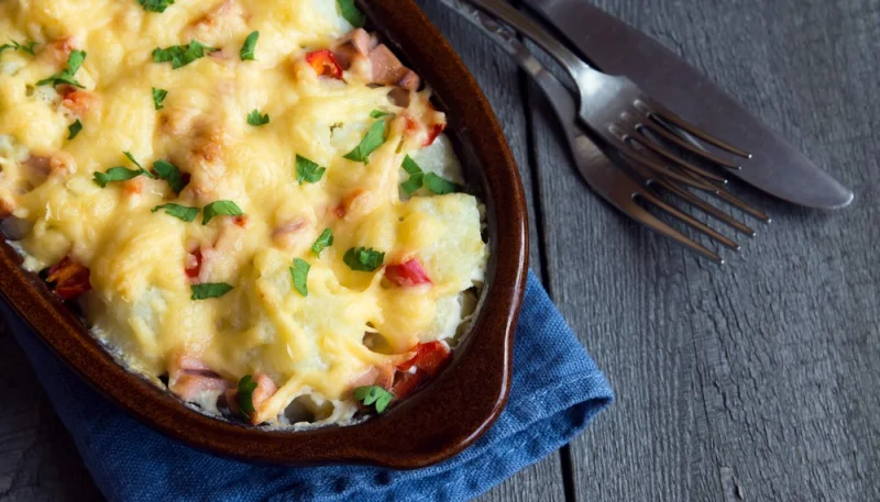 Gratin de chou-fleur et jambon